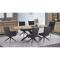 Table de salle à manger ovale contemporaine chêne summer Eluard