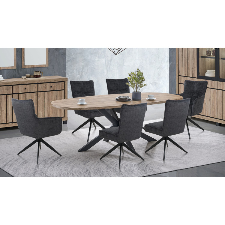 Table de salle à manger ovale contemporaine chêne summer Eluard