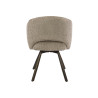 Chaise de salle à manger en tissu bouclé sable/brun (lot de 2) Crossy
