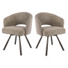Chaise de salle à manger en tissu sable/brun (lot de 2) Crossy