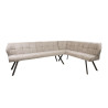 Banquette d'angle moderne en tissu chenille sable/brun Castille