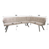 Banquette d'angle moderne en tissu chenille sable/brun Castille