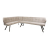 Banquette d'angle moderne en tissu chenille sable/brun Castille