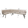 Banquette d'angle moderne en tissu chenille sable/brun Castille
