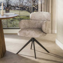 Chaise de salle &agrave; manger pivotante moderne en tissu (lot de 2) Lexy