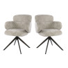 Chaise de salle à manger pivotante moderne en tissu (lot de 2) Lexy