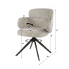Chaise de salle à manger pivotante moderne en tissu (lot de 2) Lexy