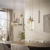 Suspension moderne 7 lampes en verre ambre Cervaine
