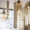 Suspension moderne 7 lampes en verre ambre Cervaine