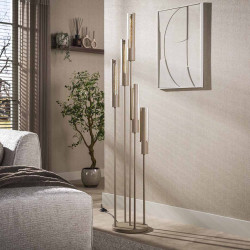 Lampadaire industriel en métal beige 5 lampes Toby