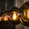 Suspension moderne 4 lampes en métal bronze Stelline