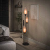 Lampadaire moderne métal et verre fumé 5 lampes Cocoon
