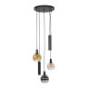 Suspension moderne 5 lampes en verre tricolore Feerie