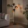 Lampadaire industriel en métal brun 3 lampes amovibles Tommy
