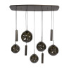 Suspension moderne 9 lampes en métal bronze Stelline