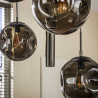 Suspension moderne 9 lampes en métal bronze Stelline