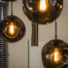 Suspension moderne 9 lampes en métal bronze Stelline