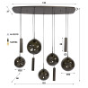 Suspension moderne 9 lampes en métal bronze Stelline