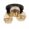 Plafonnier moderne 3 lampes en verre ambre Mixtie