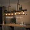 Suspension industrielle en métal urban brun 6 lampes Pratik