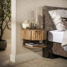 Chevet suspendu style nature en manguier massif H 30 cm Richie