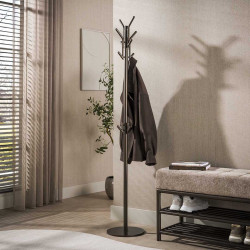 Portemanteau sur pied industriel en métal bronze Luna