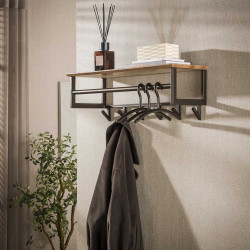Portemanteau mural industriel en métal bronze H 28 cm Bruna