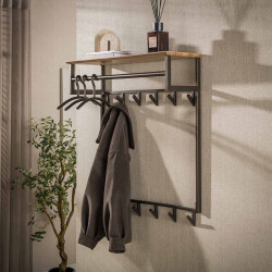 Portemanteau mural industriel en métal bronze H 94 cm Bruna