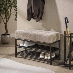 Banc d'entrée industriel en métal bronze Teresa