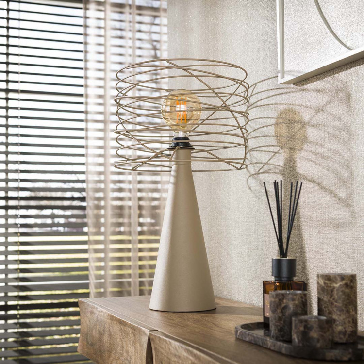 Lampe à poser industrielle en métal beige Curly