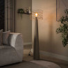 Lampadaire industriel en métal beige Curly
