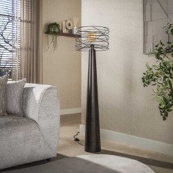 Lampadaire industriel en métal urban brun Curly