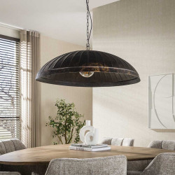 Suspension industrielle 1 lampe en métal brun Guarda