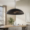 Suspension industrielle 1 lampe en métal brun Guarda