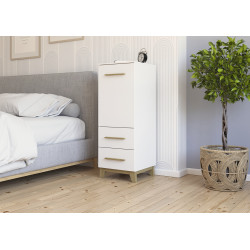 Meuble de rangement scandinave blanc/chêne Edisson