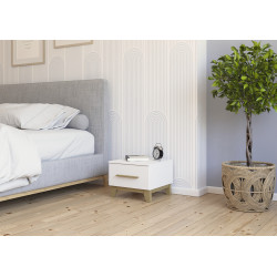 Chevet scandinave blanc/chêne Edisson