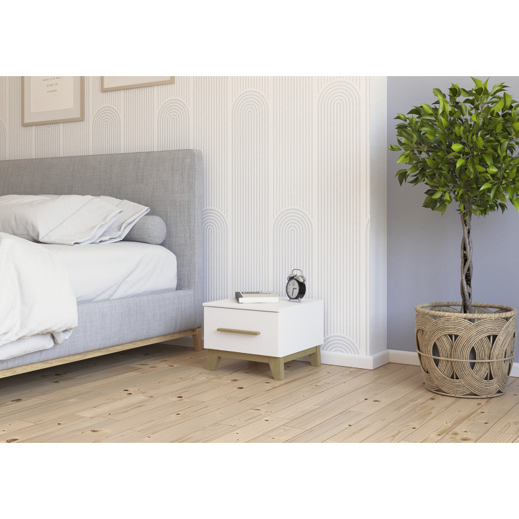 Chevet scandinave blanc/chêne Edisson