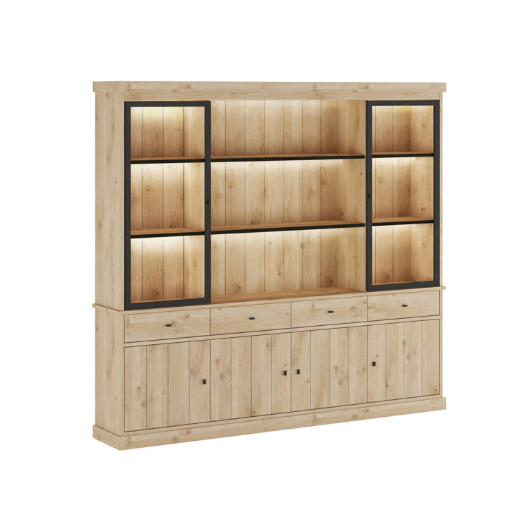 Bibliothèque contemporaine 240 cm chêne clair Valeria
