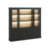 Bibliothèque contemporaine 240 cm chêne noir Valeria