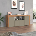 Buffet/bahut contemporain 200 cm taupe/ch&ecirc;ne wotan Neros
