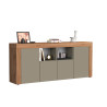 Buffet/bahut contemporain 200 cm taupe/chêne wotan Neros