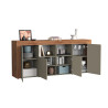 Buffet/bahut contemporain 200 cm taupe/chêne wotan Neros