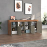 Buffet/bahut contemporain 200 cm taupe/chêne wotan Neros
