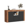Buffet/bahut contemporain 155 cm anthracite mat/chêne wotan Neros