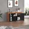 Buffet/bahut contemporain 155 cm anthracite mat/chêne wotan Neros