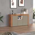 Buffet/bahut contemporain 155 cm taupe/ch&ecirc;ne wotan Neros