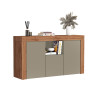 Buffet/bahut contemporain 155 cm taupe/chêne wotan Neros