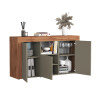 Buffet/bahut contemporain 155 cm taupe/chêne wotan Neros