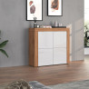 Buffet haut contemporain blanc brillant/chêne wotan Neros