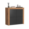Buffet haut contemporain anthracite mat/chêne wotan Neros
